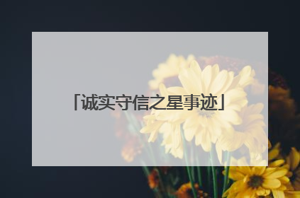 诚实守信之星事迹