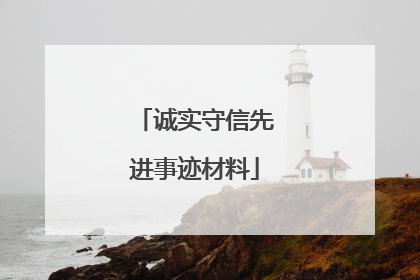 诚实守信先进事迹材料