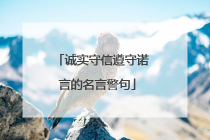 诚实守信遵守诺言的名言警句