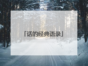 话的经典语录