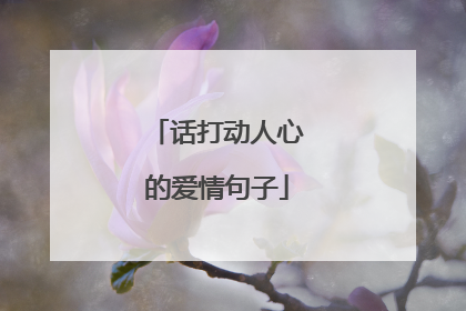 话打动人心的爱情句子
