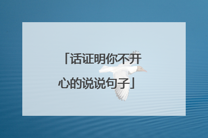 话证明你不开心的说说句子