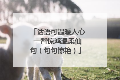 话语可温暖人心 一瞥惊鸿温柔仙句(句句惊艳)