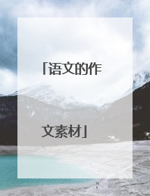 语文的作文素材