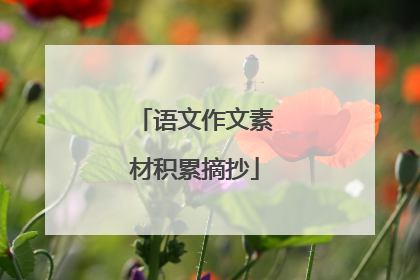 语文作文素材积累摘抄