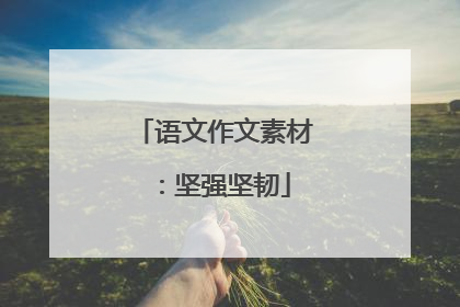 语文作文素材：坚强坚韧