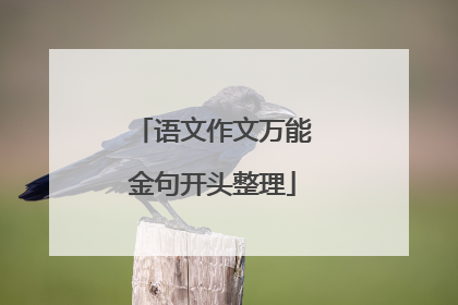 语文作文万能金句开头整理
