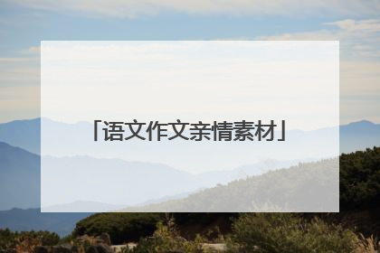 语文作文亲情素材