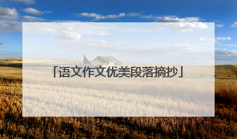 语文作文优美段落摘抄