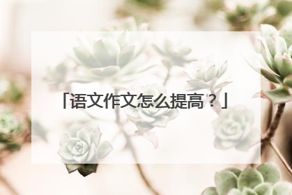 语文作文怎么提高?