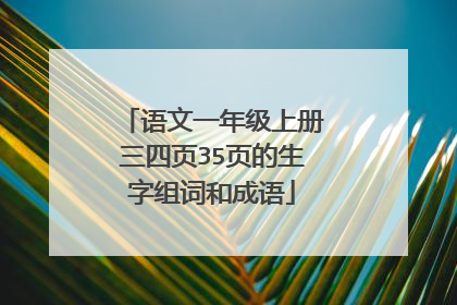 语文一年级上册三四页35页的生字组词和成语