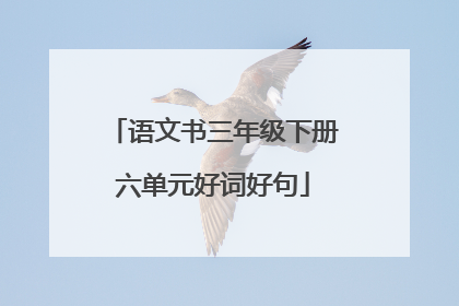 语文书三年级下册六单元好词好句