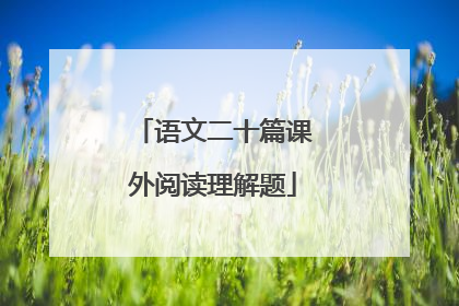 语文二十篇课外阅读理解题