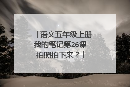 语文五年级上册我的笔记第26课拍照拍下来？