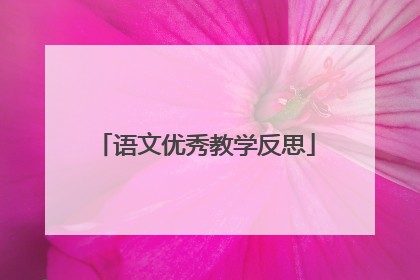 语文优秀教学反思
