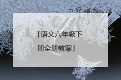 语文六年级下册全册教案