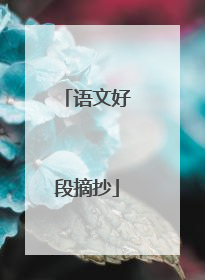 语文好段摘抄