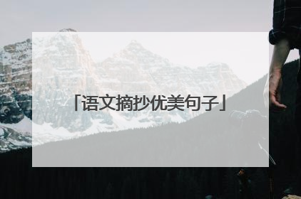 语文摘抄优美句子