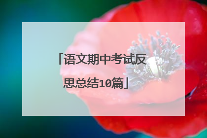 语文期中考试反思总结10篇