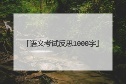 语文考试反思1000字