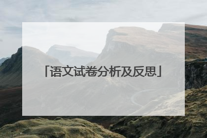 语文试卷分析及反思