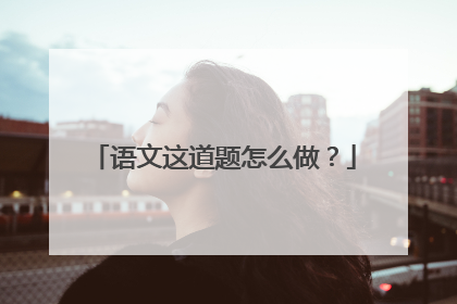 语文这道题怎么做？