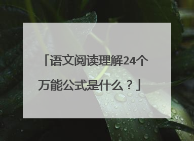 语文阅读理解24个万能公式是什么?