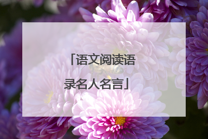 语文阅读语录名人名言