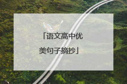 语文高中优美句子摘抄