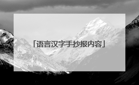 语言汉字手抄报内容