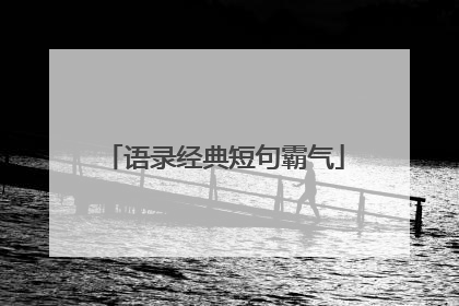 语录经典短句霸气