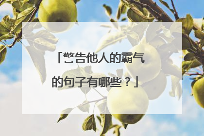 警告他人的霸气的句子有哪些?