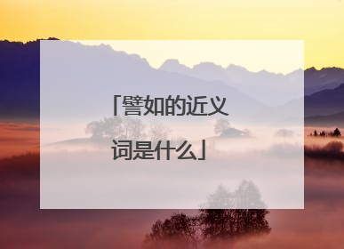 譬如的近义词是什么