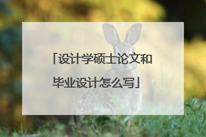 设计学硕士论文和毕业设计怎么写