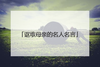 讴歌母亲的名人名言