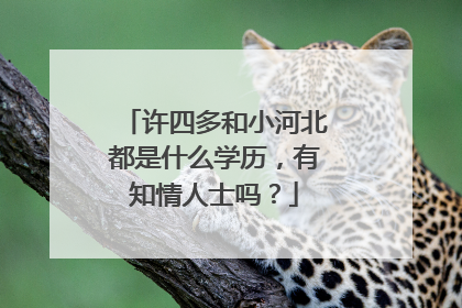许四多和小河北都是什么学历,有知情人士吗?