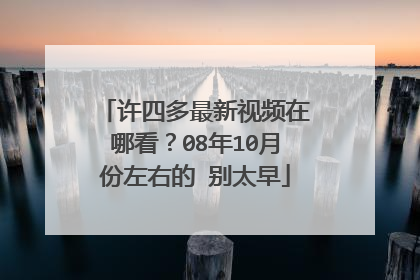 许四多最新视频在哪看？08年10月份左右的 别太早