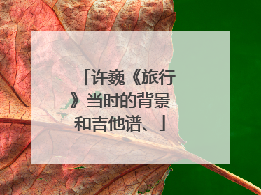 许巍《旅行》当时的背景和吉他谱、