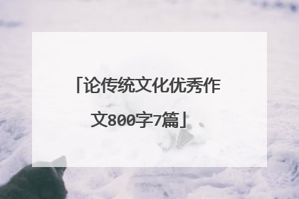 论传统文化优秀作文800字7篇