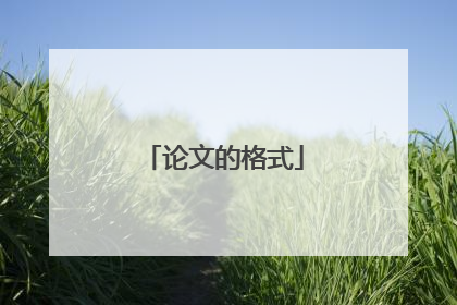 论文的格式