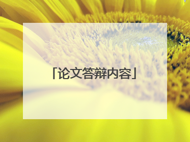 论文答辩内容