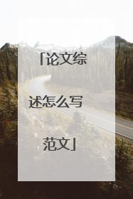 论文综述怎么写 范文