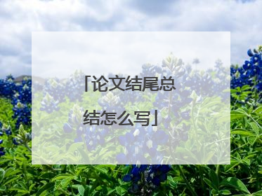 论文结尾总结怎么写