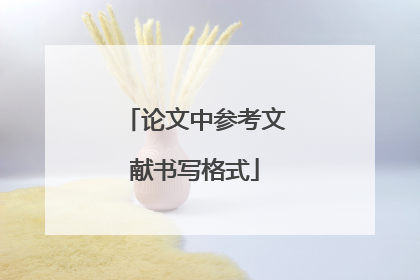 论文中参考文献书写格式