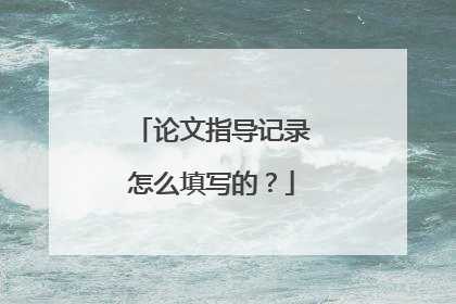 论文指导记录怎么填写的？