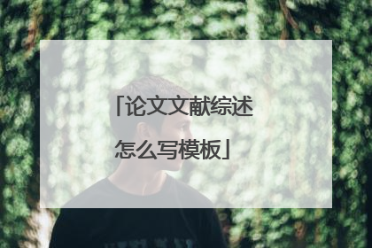 论文文献综述怎么写模板