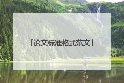 论文标准格式范文