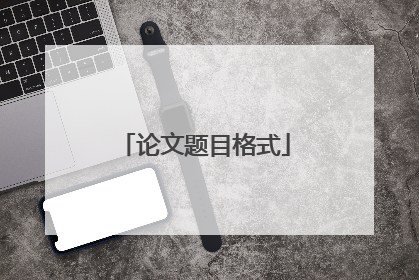 论文题目格式