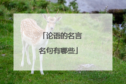 论语的名言名句有哪些