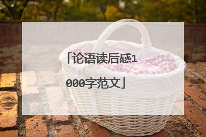 论语读后感1000字范文